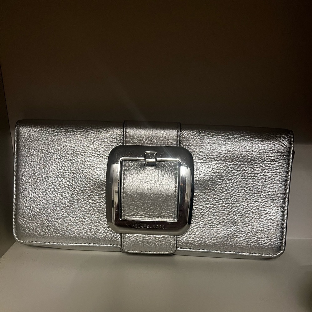 Michael Kors Silver Clutch Bag